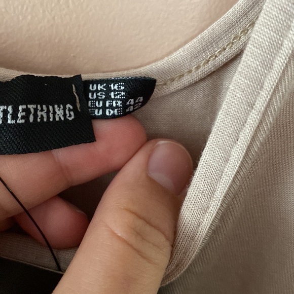 BNWT pretty little thing stone tie shoulder scoop neck jersey midi dress - Picture 6 of 6